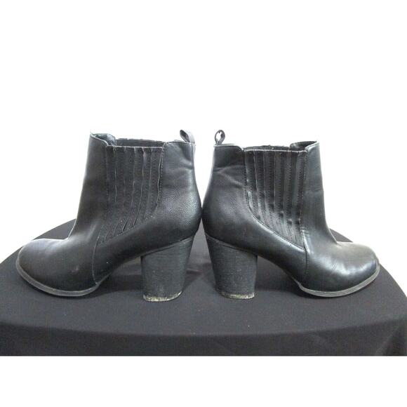 Madden Girl Dominicc Black Faux Leather Block Heel Ankle Booties Women Size 10M - Picture 7 of 10